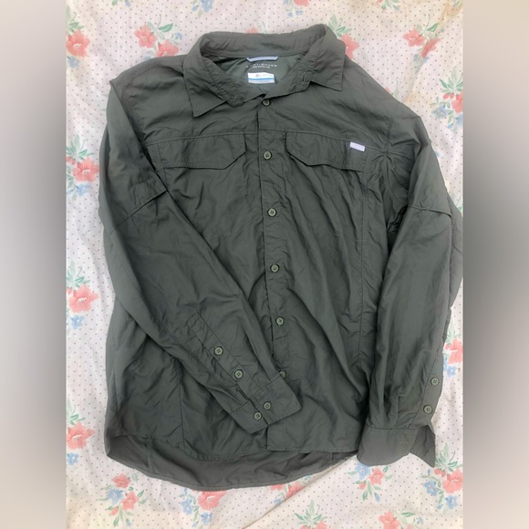 Columbia Other - Columbia Men’s Omni Shade Water Proof Long Sleeve Army Green Button Down